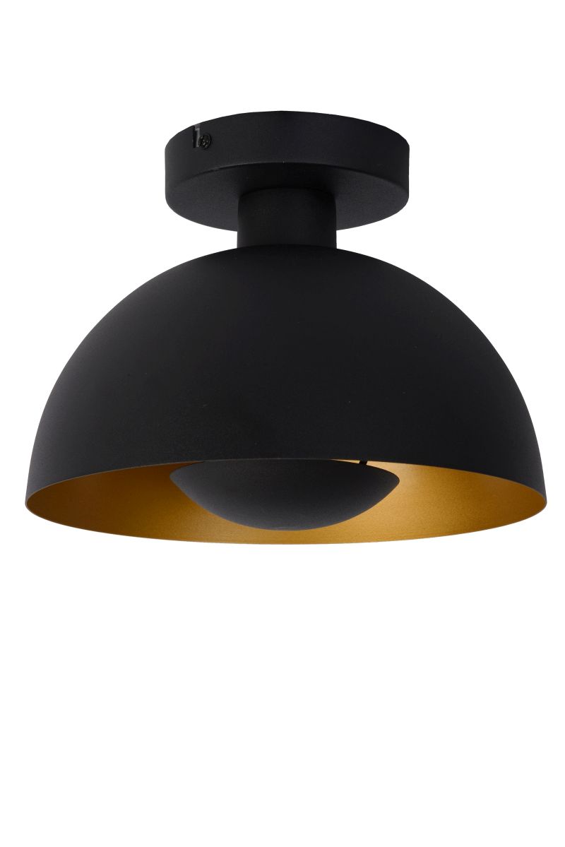 Lucide SIEMON - Zapustené stropné svietidlo - Ø 25 cm - 1xE27 - Čierne